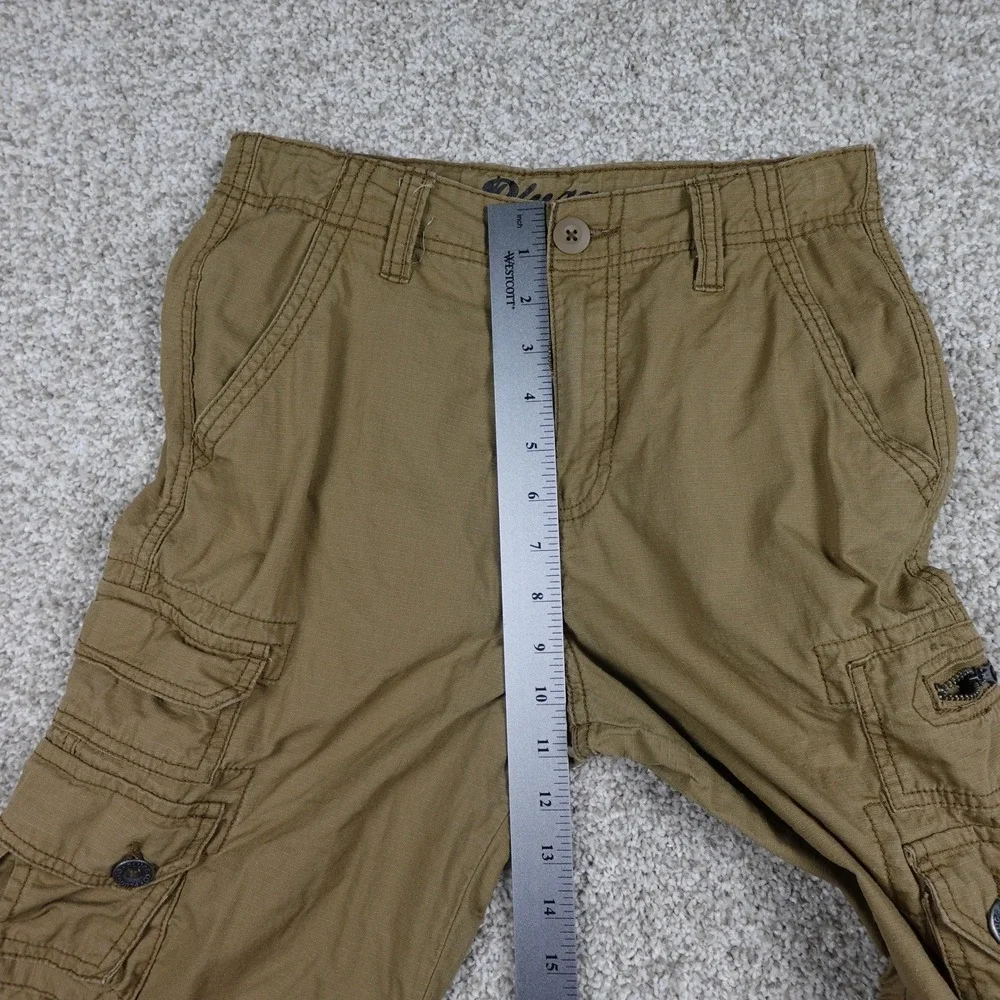 Plugg Boys Brown Cargo Shorts Size 12 Utility Multi-Pocket Skater Gorpcore